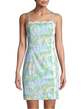 Lilly Pulitzer Mercede Stretch Dress 00 Urchin Pink Vitamin Sea Scallop NWT $178